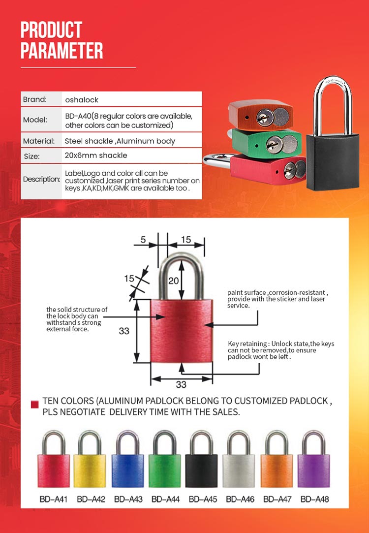 Cadenas à ouverture automatique Cadenas en aluminium